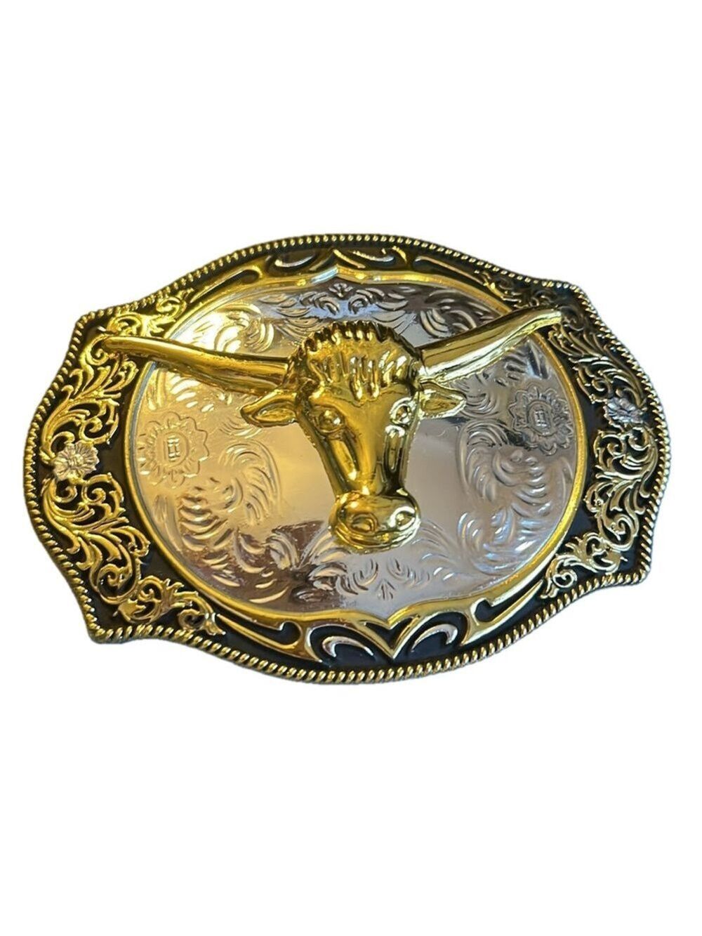 Trophy Gold Steer Rodeo Belt Buckle
